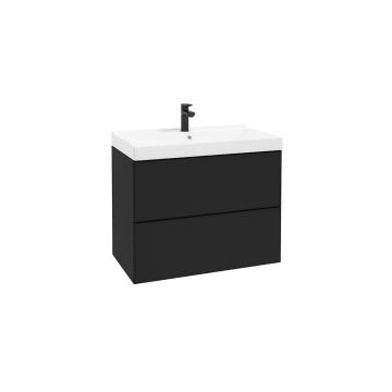 Dulap suspendat pentru lavoar negru mat Defra MO-RE 80 cm