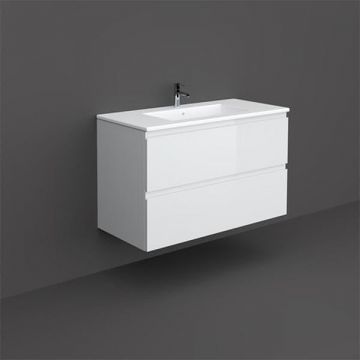 Mobilier suspendat, Rak, Joy, pentru lavoar incastrabil, 100 cm, alb