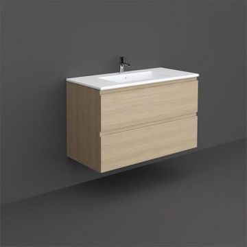 Mobilier suspendat, Rak, Joy, pentru lavoar incastrabil, 100 cm, stejar