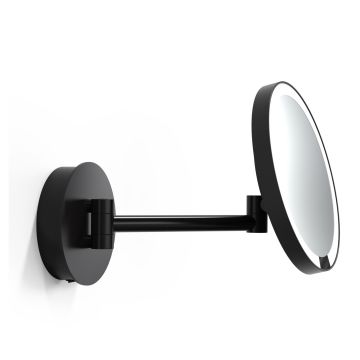 Oglinda cosmetica Decor Walther Just Look Plus WR x7 21.5cm iluminare LED montare pe perete operare acumulator negru mat