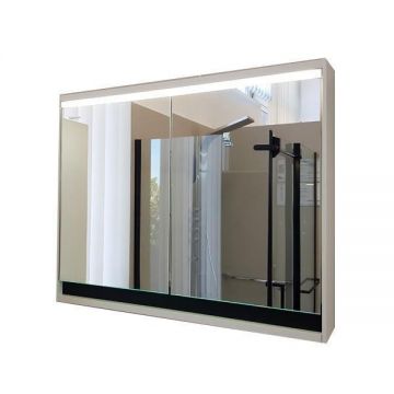 Oglinda cu dulap Kolpasan, Pandora, iluminare led, 75 cm, alb