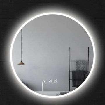 Oglinda rotunda cu iluminare LED si dezaburire 90 cm Fluminia, Calatrava