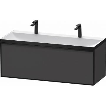 Set mobilier Duravit Vitrium cu lavoar dublu 120cm si dulap baza cu un sertar c-bonded grafit mat