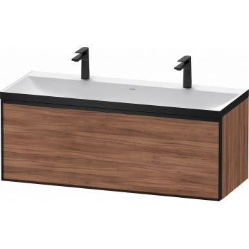 Set mobilier Duravit Vitrium cu lavoar dublu 120cm si dulap baza cu un sertar c-bonded nuc natur