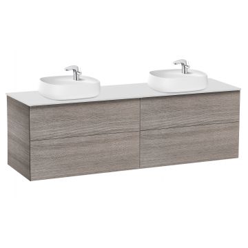 Dulap baza Roca Beyond cu patru sertare pentru lavoare pe blat 160 cm stejar city