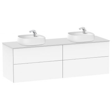 Dulap baza Roca Beyond cu patru sertare pentru lavoare pe blat 160cm alb lucios
