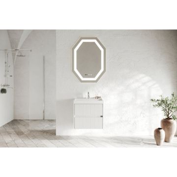 Mobilier baie cu lavoar SaviniDue, colecția Portofino, lățime de 60 cm, alb lucios