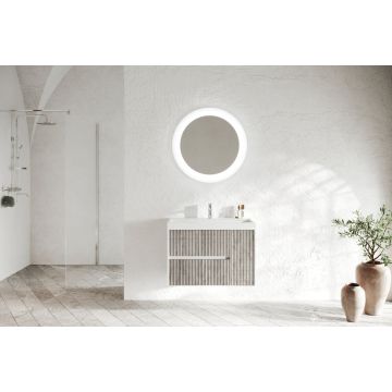 Mobilier baie cu lavoar SaviniDue, colecția Portofino, lățime de 80 cm, lemn gri