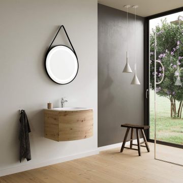 Mobilier baie cu lavoar SaviniDue, colecția Sole, lățime de 60 cm, imitație lemn