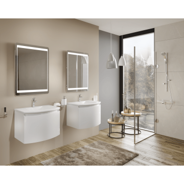 Mobilier baie cu lavoar SaviniDue, colecția Sole, lățime de 60 cm, alb lucios