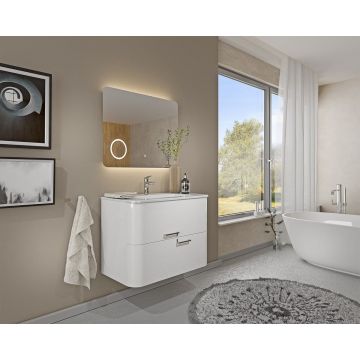 Mobilier baie SaviniDue, bază pentru lavoar, colecția Geos, lățime de 80 cm, alb