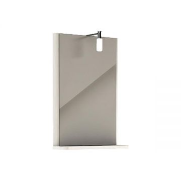Oglinda cu sistem de iluminare, Kolo, Rekord, cu polita, 44 cm, alb