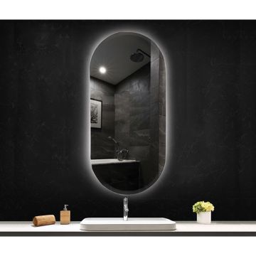 Oglindă Fluminia, Dali Ambient, 50x95 cm, cu iluminare LED și dezaburire