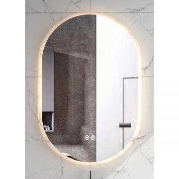 Oglinda Fluminia, Dali, ovala, 60 x 90 cm, cu iluminare LED și dezaburire