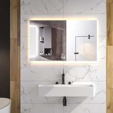 Oglindă Fluminia, Miro 120, dreptunghiulară, cu iluminare LED și dezaburire