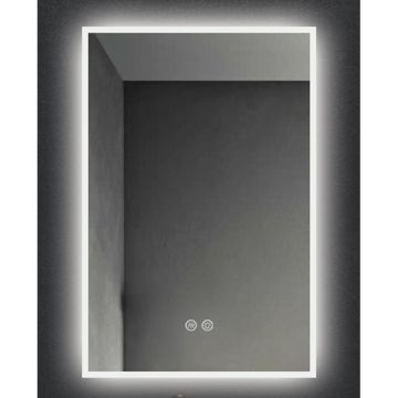 Oglinda Fluminia, Siza-90, dreptunghiulara, iluminare LED și dezaburire, 3 culori