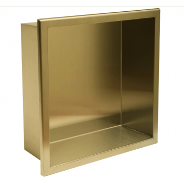 Raft incastrat pentru baie Rea 30x30 cm Auriu Periat