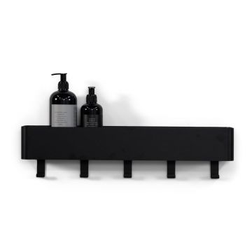 Raft pentru baie negru de montat pe perete din oțel Multi – Spinder Design