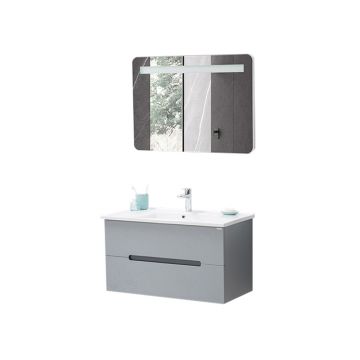 Set mobilier baie Irmak  suspendat  3 piese  gri  85 cm