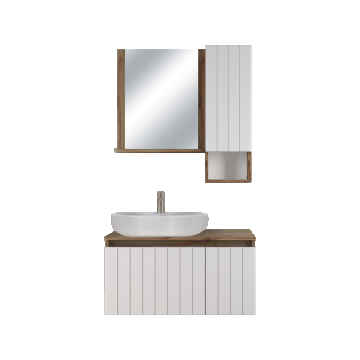 Set mobilier baie Nevada 3 piese 90 cm alb