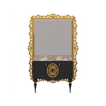 Set mobilier baie Pierre Cardin Hagia Sofia 3 piese 145 cm negru
