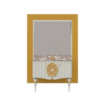 Set mobilier baie Pierre Cardin Louvre  3 piese  alb  145 cm