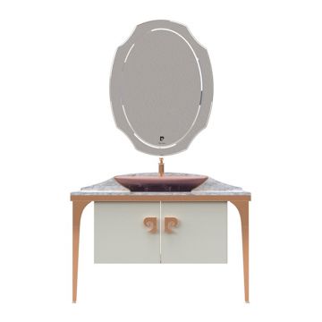 Set mobilier baie Pierre Cardin Venus 3 piese 120 cm alb-aramiu