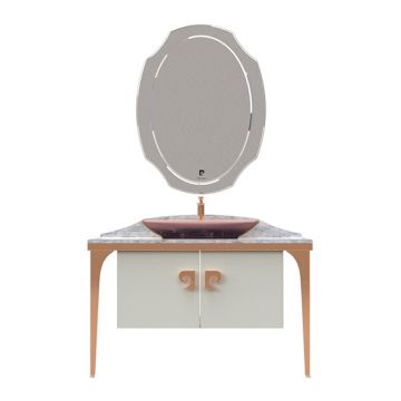 Set mobilier baie Pierre Cardin Venus  3 piese  alb-aramiu  120 cm
