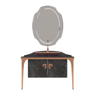Set mobilier baie Pierre Cardin Venus 3 piese 120 cm negru-aramiu