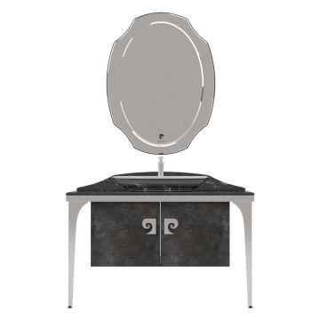 Set mobilier baie Pierre Cardin Venus  3 piese  negru-argintiu  120 cm