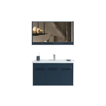 Set mobilier baie Sofia  suspendat  3 piese  albastru  100 cm
