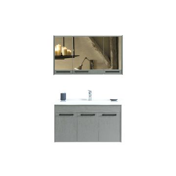 Set mobilier baie Sofia  suspendat  3 piese  gri deschis  100 cm