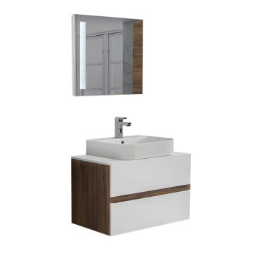 Set mobilier baie Solo  suspendat  3 piese  alb  80 cm