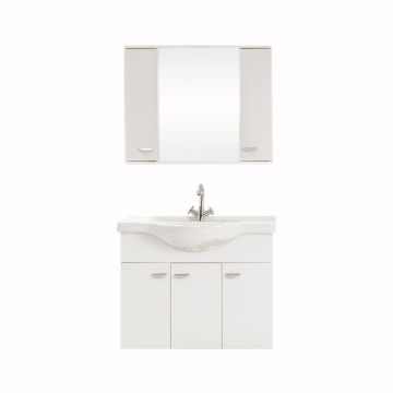 Set mobilier baie Ukra  suspendat  3 piese  alb  100 cm