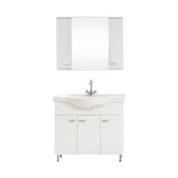 Set mobilier baie Ukra  3 piese  alb  100 cm