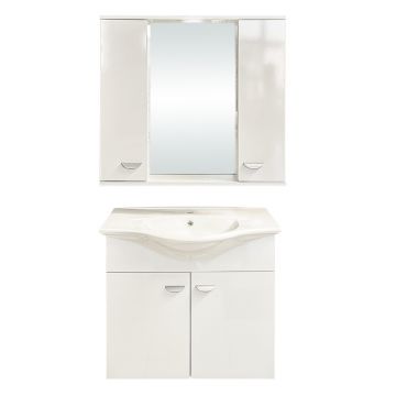 Set mobilier baie Ukra  suspendat  3 piese  alb  80 cm