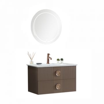 Set mobilier baie Vanity 90 cm 3 piese Maro