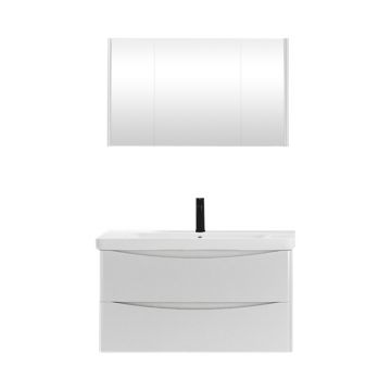 Set mobilier baie Zen  suspendat  3 piese  alb  100 cm