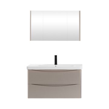 Set mobilier baie Zen  suspendat  3 piese  bej  100 cm