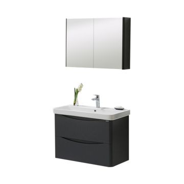 Set mobilier baie Zen  suspendat  3 piese  anthracite  80 cm