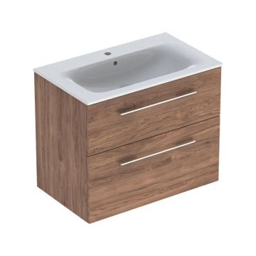 Set mobilier cu lavoar, Geberit, Selnova Square, 80 cm, nuc închis