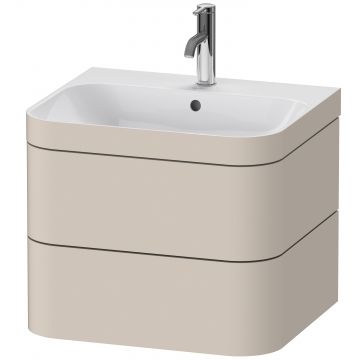 Set mobilier Duravit Happy D.2 Plus 60cm cu lavoar si dulap baza cu doua sertare taupe super mat