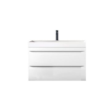 Set mobilier și lavoar suspendat, Kolpasan, Naomi, cu 2 sertare, 70 cm, alb