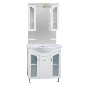 Set mobilier baie Palmiye  3 piese  alb  85 cm