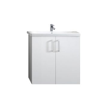 Set mobilier suspendat și lavoar, Kolpasan, Evelin, 65 cm, alb