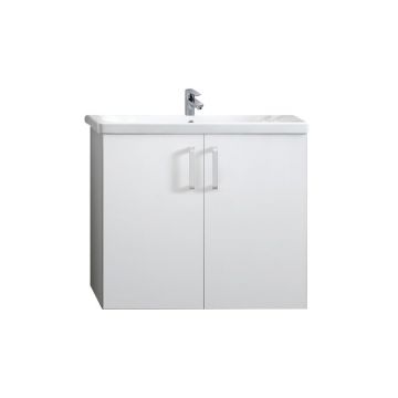 Set mobilier suspendat și lavoar, Kolpasan, Evelin, 80 cm, alb