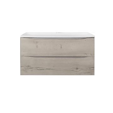 Set mobilier suspendat si lavoar Kolpasan, Tara, 91 cm, craft wood