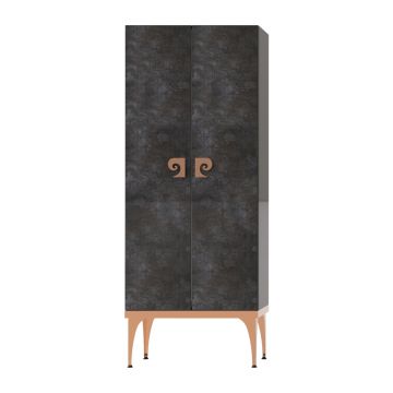Dulap soldat baie dublu Pierre Cardin Venus  negru-aramiu  70x150 cm