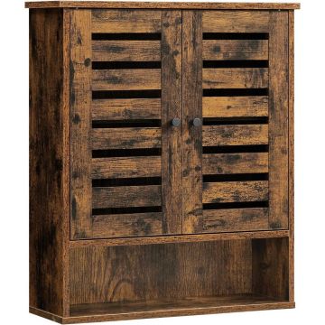 Dulap pentru baie / cabinet de perete Vasagle, 60x20x70 cm, max. 20 kg, PAL, maro rustic