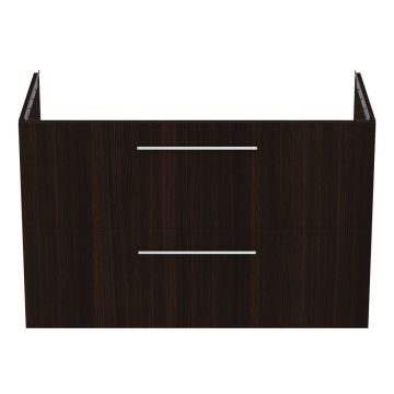 Dulap sub chiuvetă maro închis suspendat cu aspect de lemn de stejar 100x63 cm i.Life B – Ideal Standard